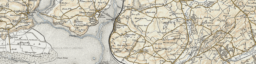 Old map of Broadlay in 1901