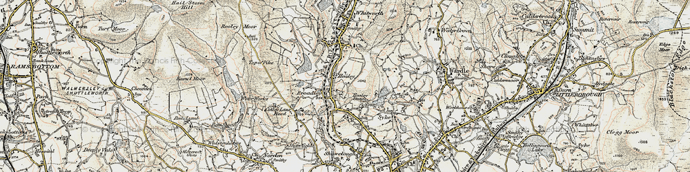 Old map of Broadley in 1903