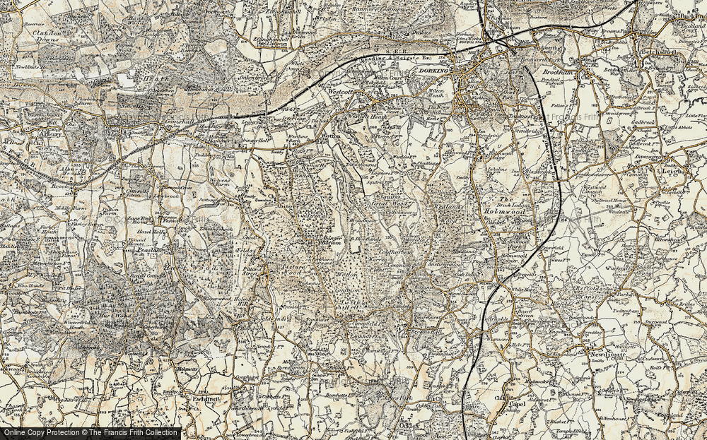 Old Map of Historic Map covering Wotton Common in 1898-1909