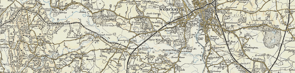 Old map of Broadmore Green in 1899-1901