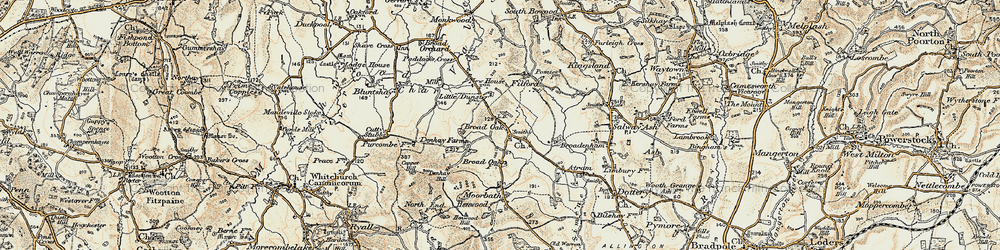 Old map of Broadoak in 1898-1899