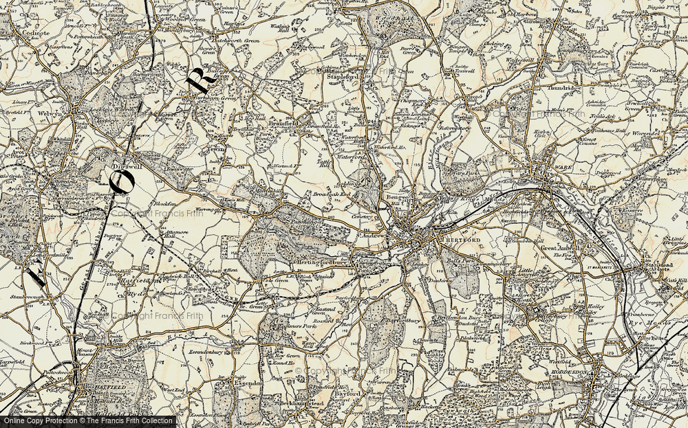 Old Map of Broadoak End, 1898 in 1898