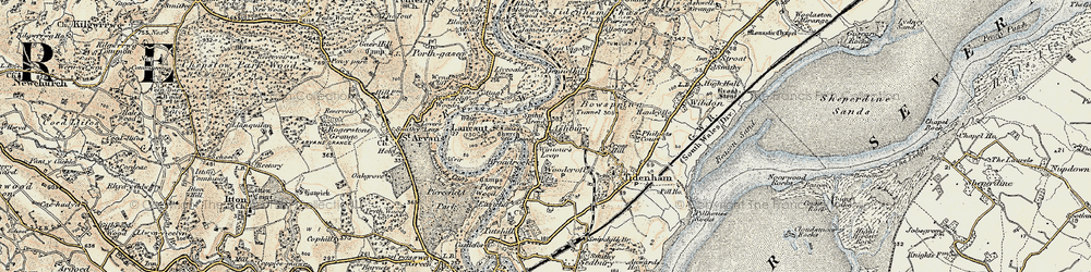 Old map of Ashberry Ho in 1899-1900