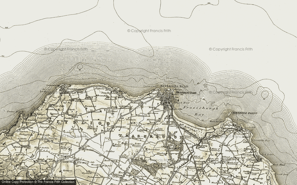 Old Map of Broadsea, 1909-1910 in 1909-1910
