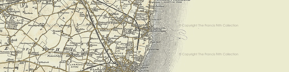Old map of Broadstairs in 1898-1899
