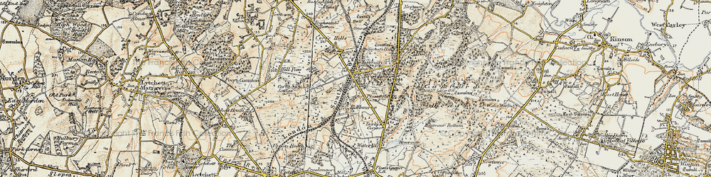 Old map of Broadstone in 1897-1909