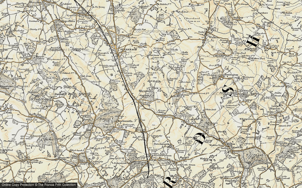 Old Map of Broadwater, 1898-1899 in 1898-1899