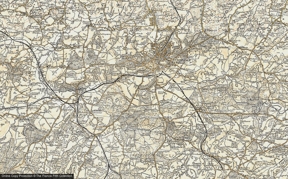 Old Map of Broadwater Down, 1897-1898 in 1897-1898