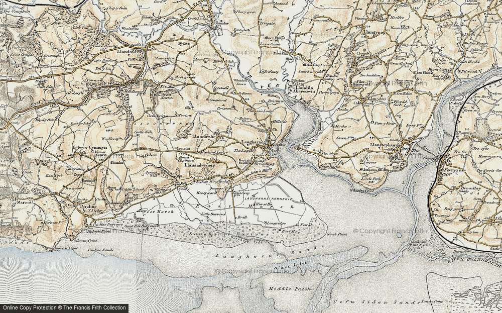 Old Map of Broadway, 1901 in 1901