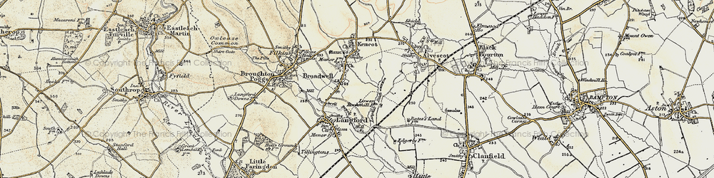 Old map of Broadwell in 1898-1899