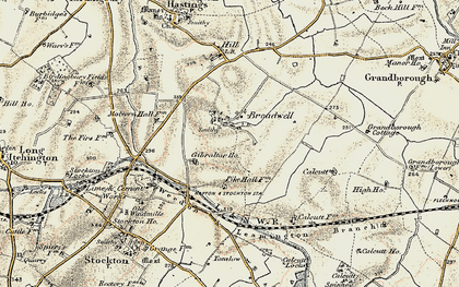 Old map of Caldecote Village in 1898-1902