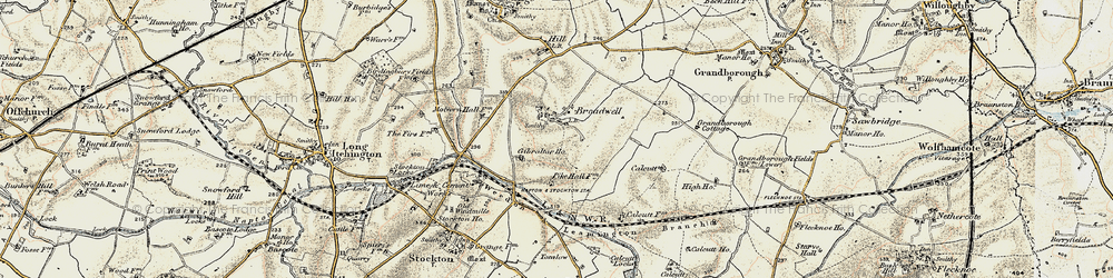 Old map of Caldecote Village in 1898-1902