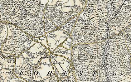 Old map of Broadwell in 1899-1900