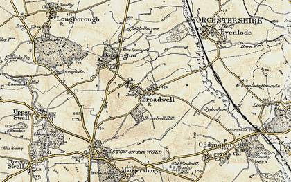 Old map of Broadwell in 1899
