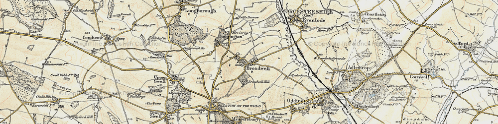 Old map of Broadwell in 1899