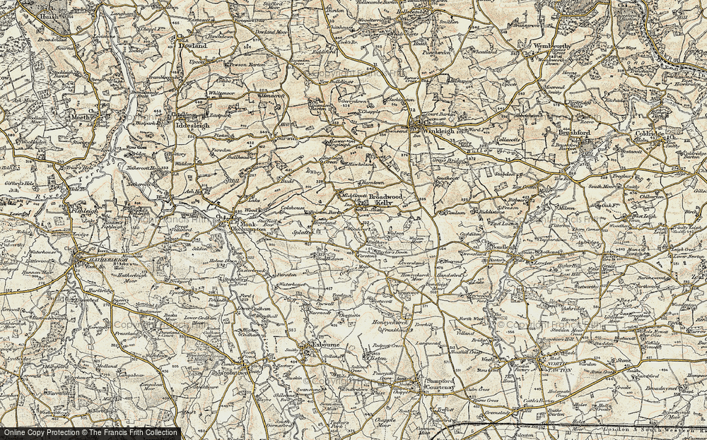 Old Map of Broadwoodkelly, 1899-1900 in 1899-1900