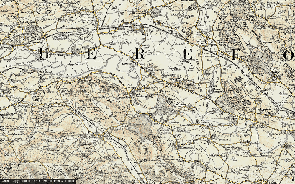 Old Map of Brobury, 1900-1901 in 1900-1901