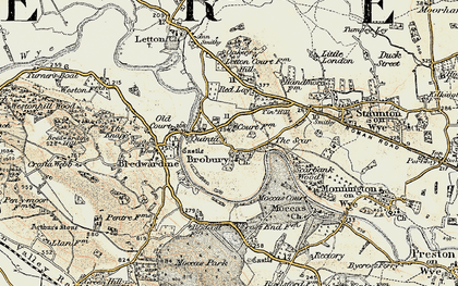 Old map of Brobury in 1900-1901