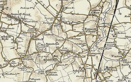 Old map of Brock's Watering in 1901-1902