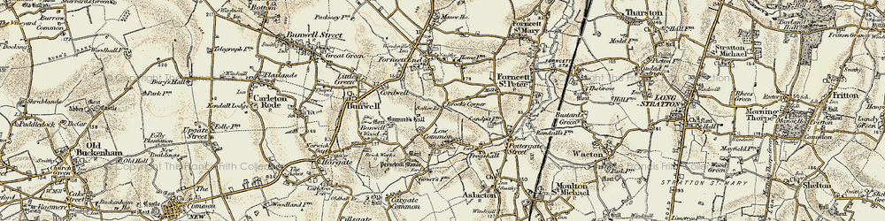 Old map of Brock's Watering in 1901-1902