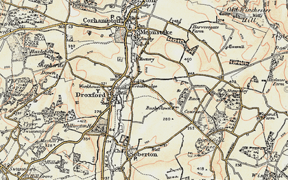 Old map of Brockbridge in 1897-1900