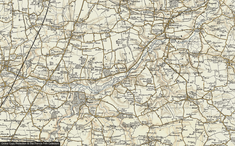 Old Map of Brockdish, 1901-1902 in 1901-1902