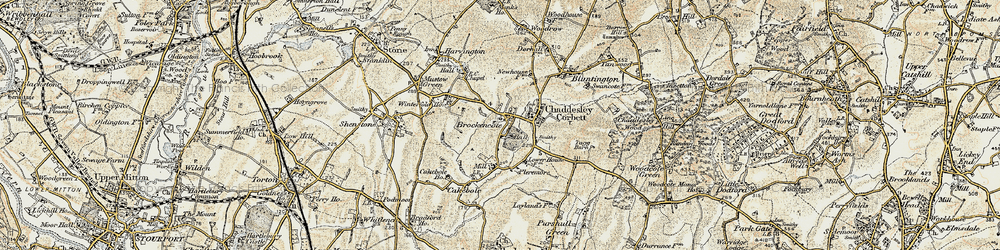 Old map of Brockencote in 1901-1902