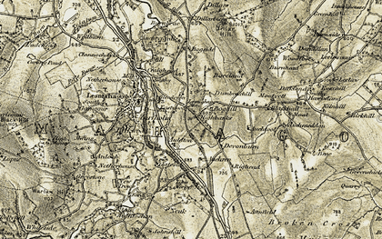 Old map of Auchmeddan in 1904-1905