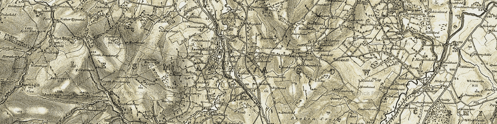 Old map of Auchmeddan in 1904-1905