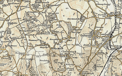 Old map of Brockfield in 1898-1899