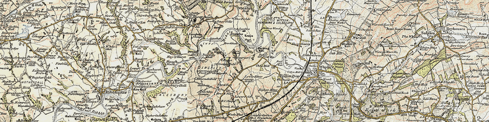 Old map of Brockhall Village in 1903-1904