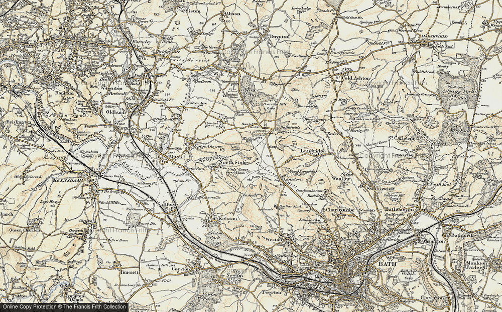 Old Map of Historic Map covering Battlefields in 1899