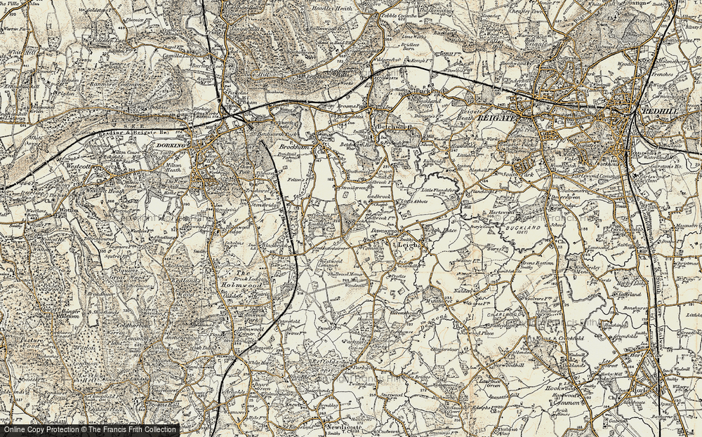 Old Map of Brockham Park, 1898-1909 in 1898-1909