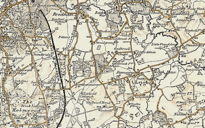 Old map of Brockham Park in 1898-1909