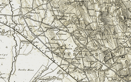Old map of Birset in 1901-1905
