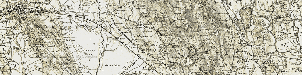 Old map of Birset in 1901-1905