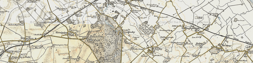 Old map of Brocklesby in 1903-1908