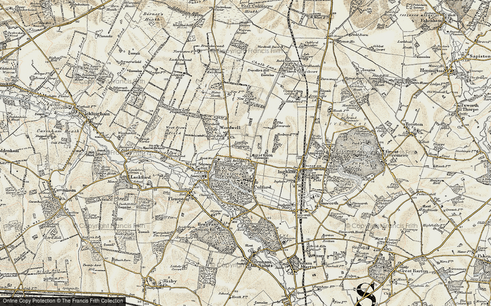 Old Map of Brockley Corner, 1901 in 1901