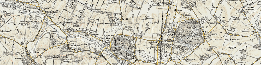 Old map of Brockley Corner in 1901