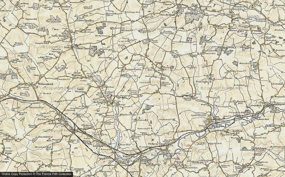 Old Map of Brockley Green, 1899-1901 in 1899-1901