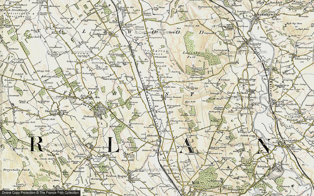 Old Map of Historic Map covering Bowscar in 1901-1904