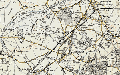 Old map of Brockton Leasows in 1902