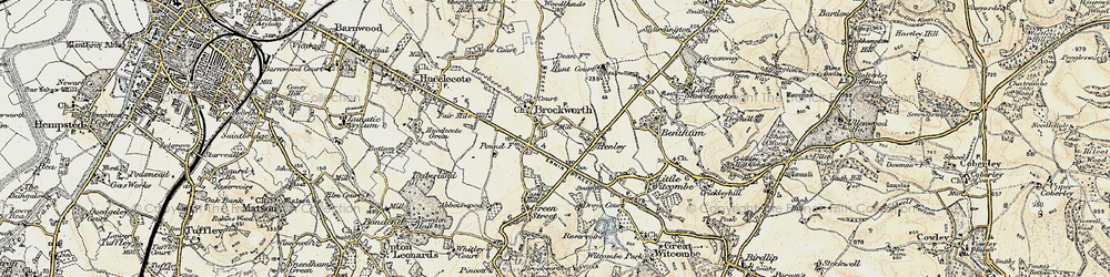 Old map of Brockworth in 1898-1900