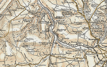 Old map of Burlorne Pillow in 1900