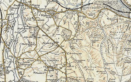Old map of Brocton Coppice in 1902
