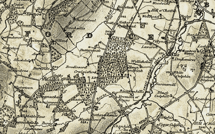 Old map of Burn of Durn in 1910