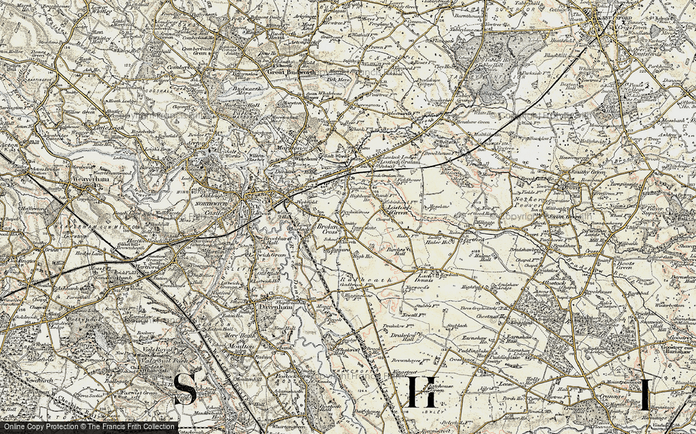 Old Map of Broken Cross, 1902-1903 in 1902-1903