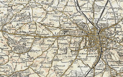 Old map of Broken Cross in 1902-1903