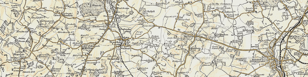Old map of Broken Green in 1898-1899