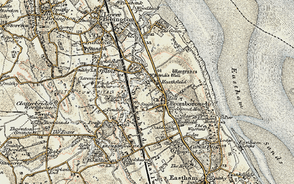 Old map of Bromborough in 1902-1903